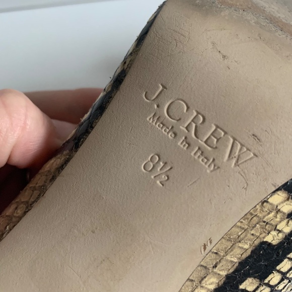 J. Crew Elsie Heel in Snake Embossed Leather with Bow, Pointy Toe Size 8.5 - Picture 10 of 10